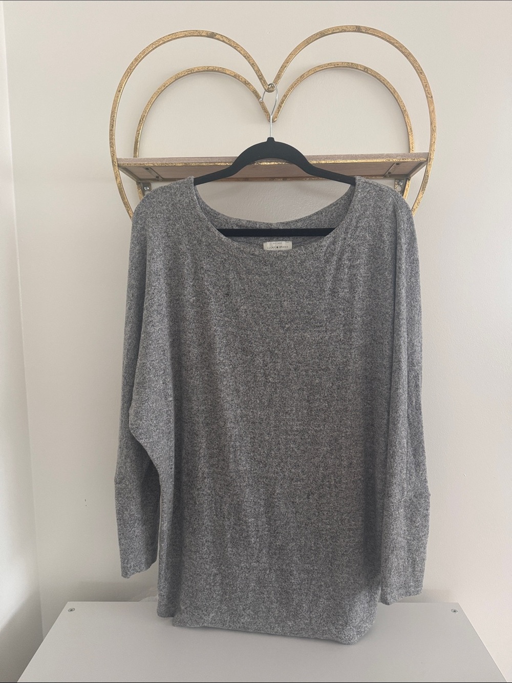 Lucky Brand Heather Gray Pullover Sweater